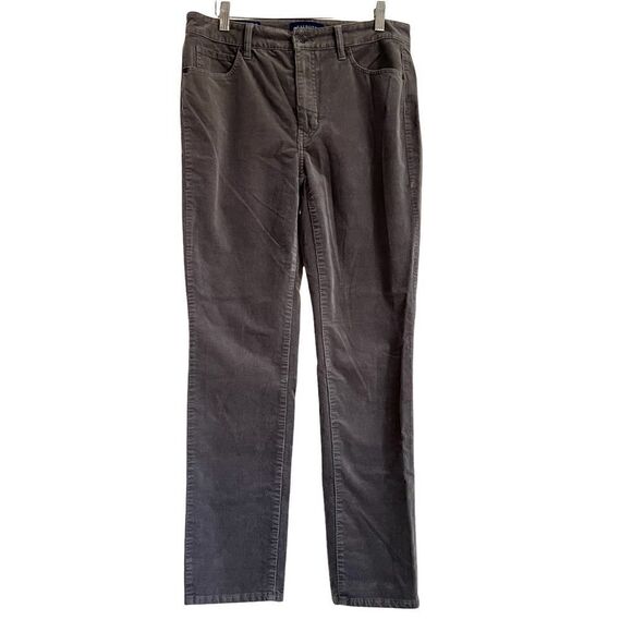 Talbots High Waist Straight Leg Grey Pinwale Corduroy Pants 5 Pocket Style Jeans - Picture 1 of 7